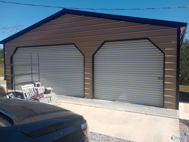 view of garage