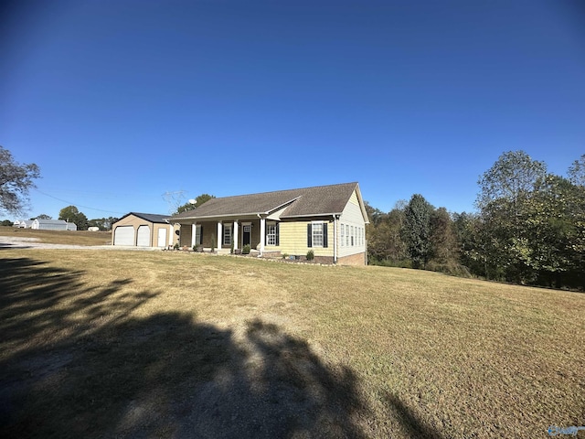 back of property with a yard