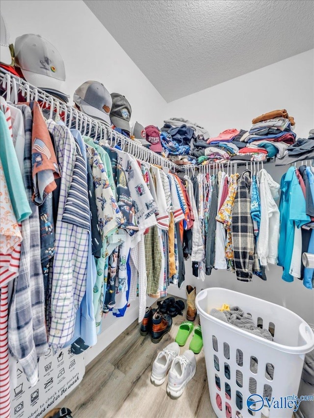 spacious closet with wood finished floors
