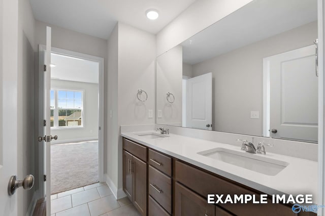 bathroom featuring vanity and tile patterned floors