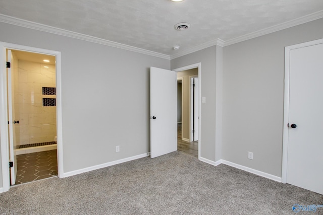 629 Dawson Ter NW, Huntsville, AL 35811 - unfurnished bedroom with carpet flooring, ornamental molding, and ensuite bathroom