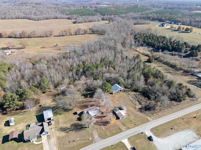 bird's eye view featuring a rural view