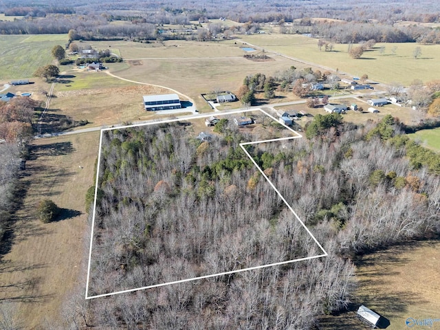 aerial view with a rural view