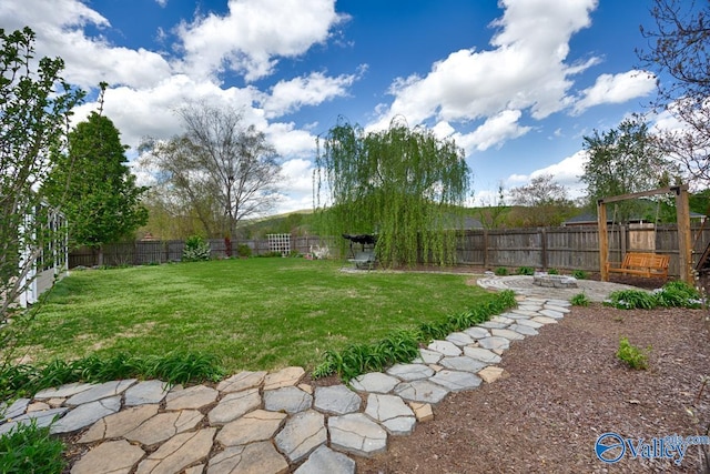 2609 Quarter Ln, Owens Cross Roads, AL 35763 - view of yard with a fenced backyard