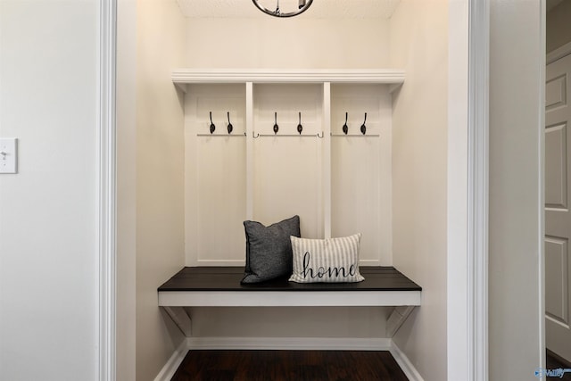 4018 SE Piedmont Dr, Huntsville, AL 35802 - mudroom featuring baseboards and dark wood finished floors