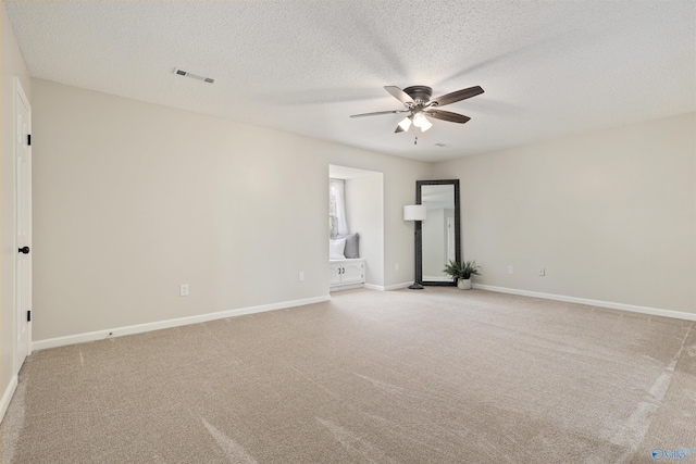 4018 SE Piedmont Dr, Huntsville, AL 35802 - empty room with ceiling fan, a textured ceiling, visible vents, carpet floors, and baseboards
