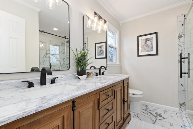 4018 SE Piedmont Dr, Huntsville, AL 35802 - full bath featuring marble finish floor, a sink, and a marble finish shower
