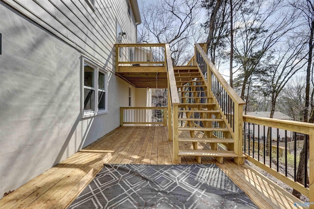 4018 SE Piedmont Dr, Huntsville, AL 35802 - wooden deck with stairway