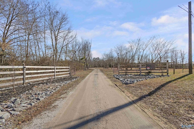 view of street featuring a rural view