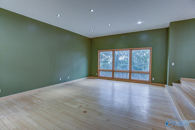 empty room featuring light wood-type flooring