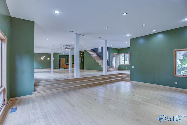 unfurnished room featuring light wood-type flooring