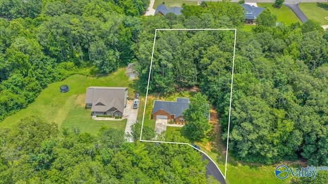 78 Bob Cir, Scottsboro, AL 35769 - view of property location featuring property boundaries highlighted and a heavily wooded area