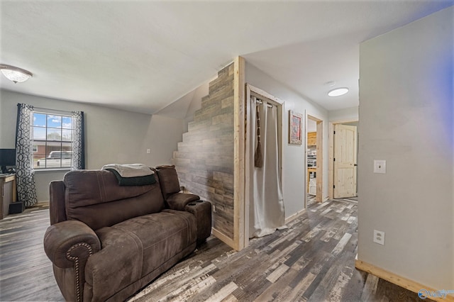 175 Short St, Geraldine, AL 35974 - living area with dark wood-style flooring and baseboards