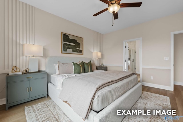 29555 Canoe Cir, Harvest, AL 35749 - bedroom featuring baseboards, ceiling fan, and light wood finished floors