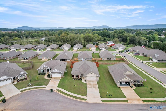 aerial view with a residential view