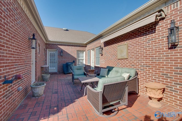 view of patio featuring an outdoor living space