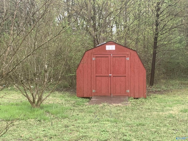 view of shed