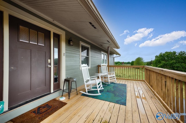 deck with a porch