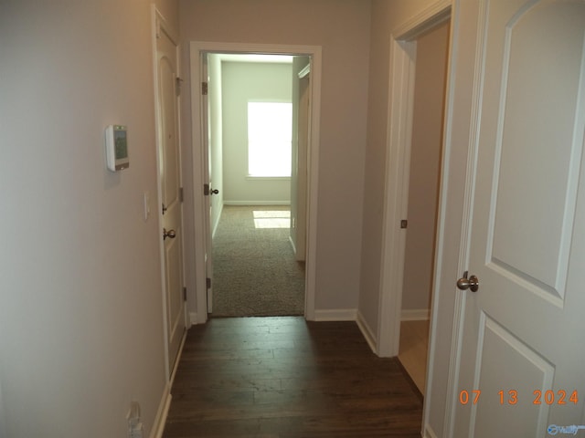 319 Jackson Point Cir, Huntsville, AL 35811 - hallway featuring dark wood-type flooring and baseboards
