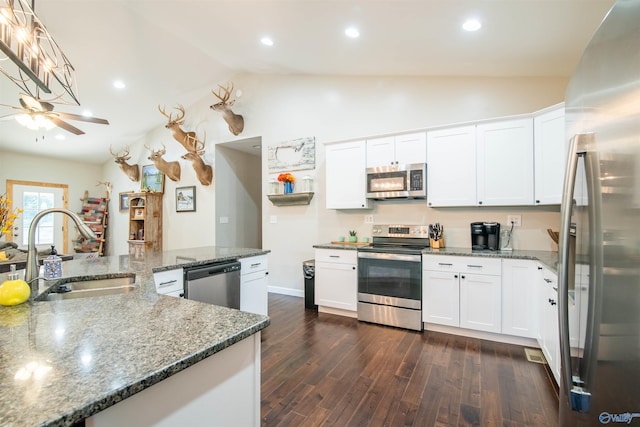 kitchen with white cabinetry, sink, and appliances with stainless steel finishes