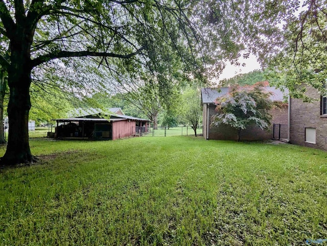 view of yard featuring fence