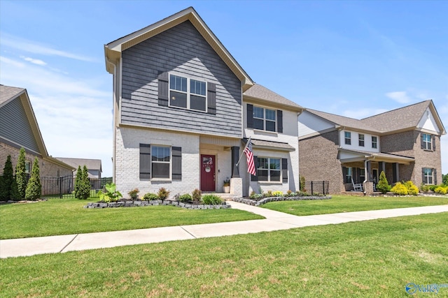 view of front facade featuring a front yard