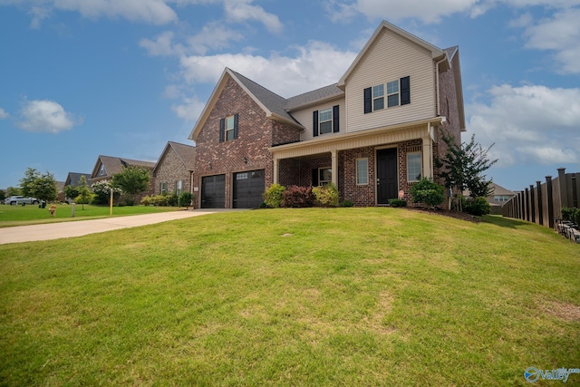 24337 Beacon Cir, Athens, AL 35613 - view of front facade with brick siding, driveway, and a garage