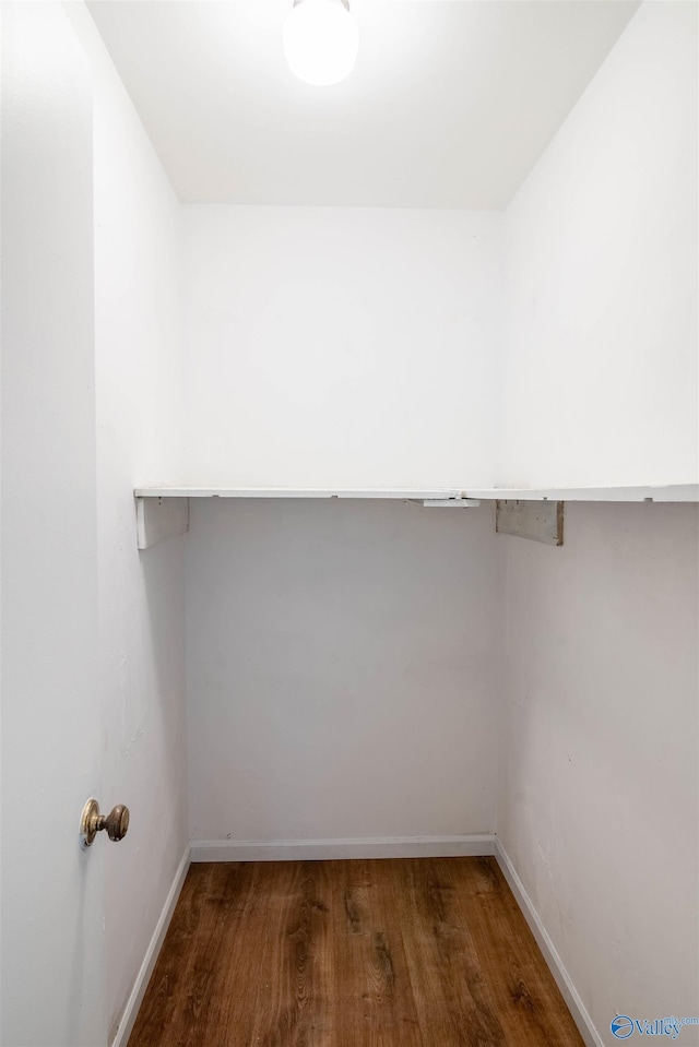 walk in closet featuring wood finished floors