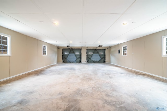 garage with a decorative wall