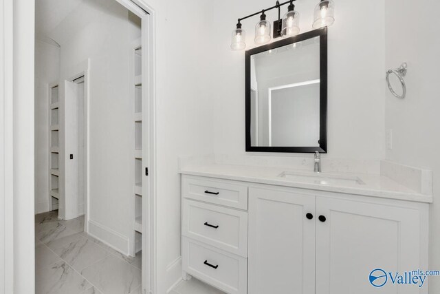 bathroom featuring vanity and tile patterned floors