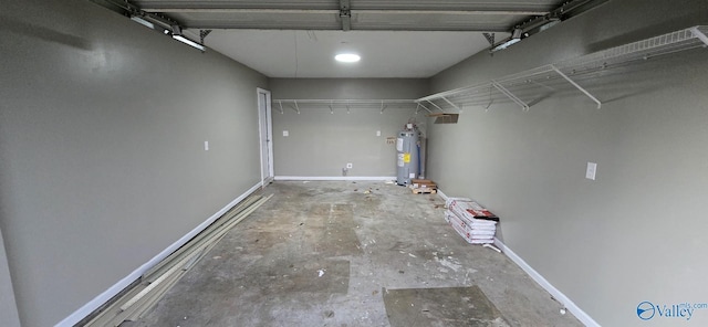 garage featuring electric water heater