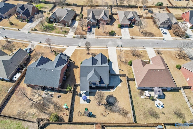 bird's eye view with a residential view