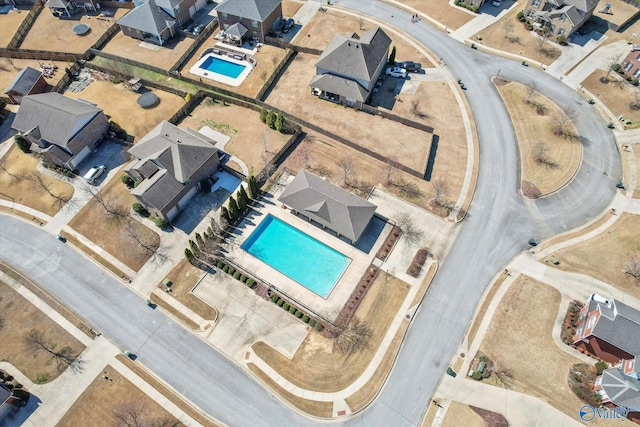 bird's eye view with a residential view