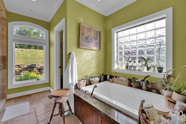 900 Menominee Rd, Langston, AL 35755 - full bathroom featuring stone tile floors and a bath