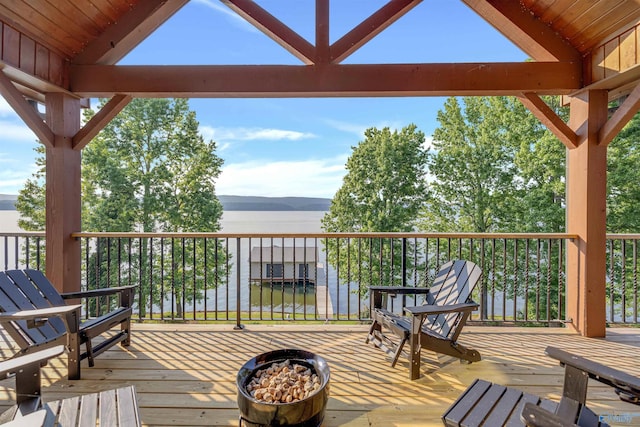 900 Menominee Rd, Langston, AL 35755 - wooden terrace featuring a water view