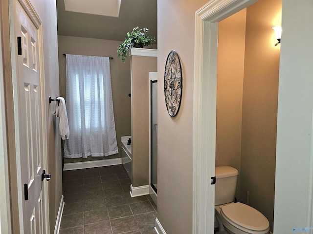 2031 Blake Bottom Rd Unit 2, Huntsville, AL 35806 - bathroom featuring tile patterned flooring, a shower with shower door, and a bath
