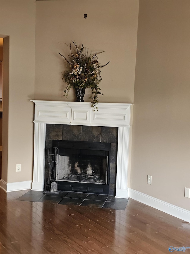 2031 Blake Bottom Rd Unit 2, Huntsville, AL 35806 - detailed view of a tile fireplace and wood finished floors