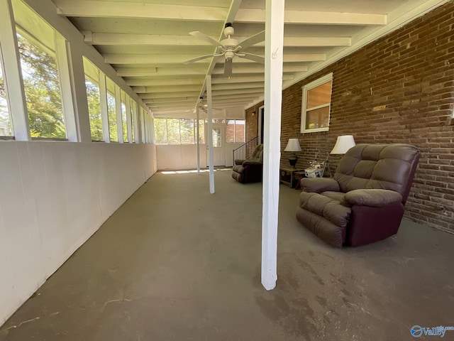 view of patio with ceiling fan