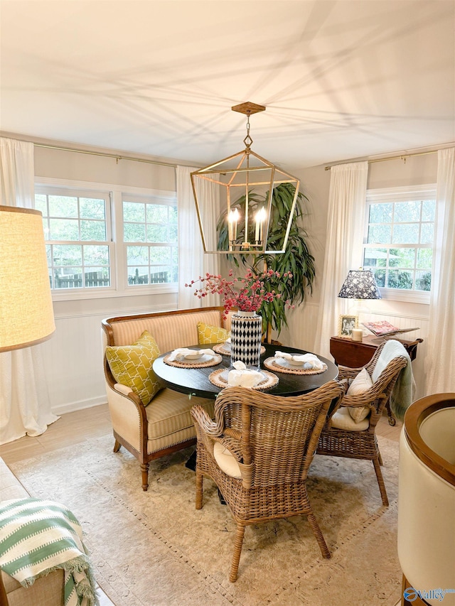 659 Vaughn Bridge Rd NW, Hartselle, AL 35640 - dining area with a chandelier, plenty of natural light, and breakfast area