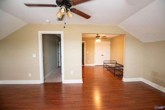 29960 Copper Run Dr, Harvest, AL 35749 - additional living space featuring a ceiling fan, vaulted ceiling, and wood finished floors