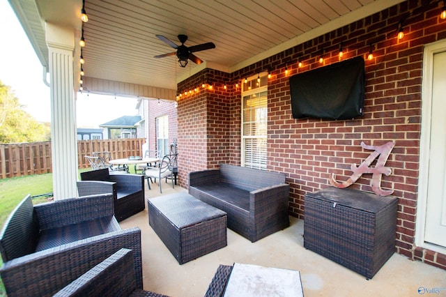 29960 Copper Run Dr, Harvest, AL 35749 - view of patio with an outdoor living space, outdoor dining area, and a ceiling fan