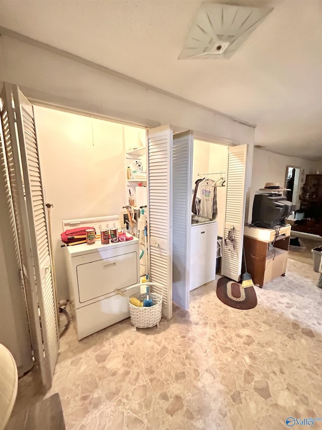 interior space with washer / dryer