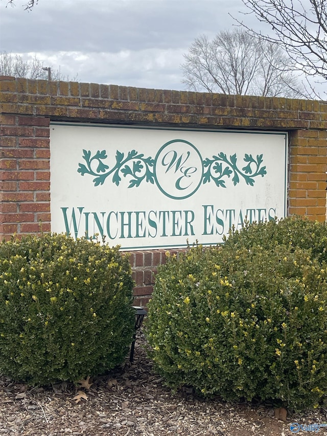 view of community sign