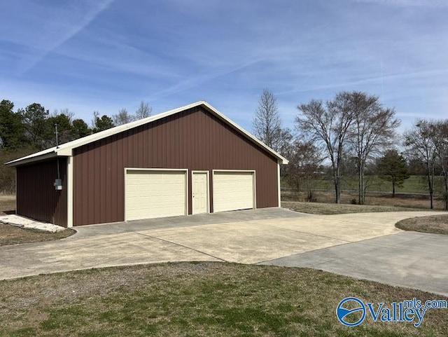 view of garage