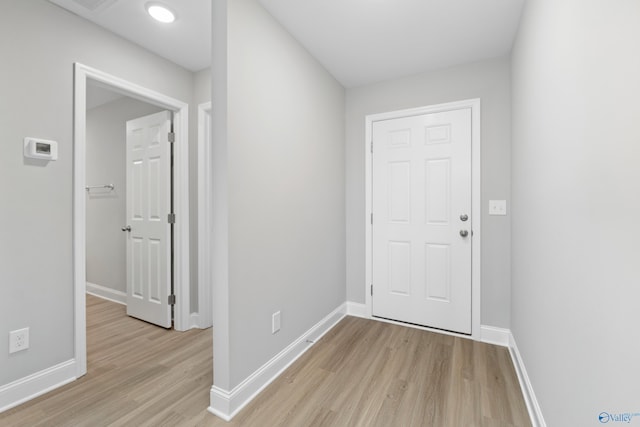 interior space with light hardwood / wood-style floors