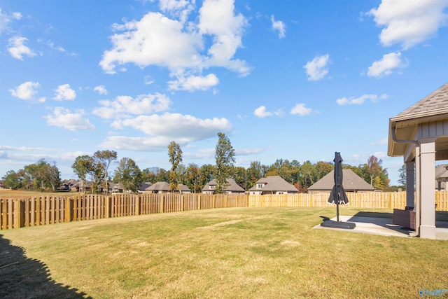 view of yard with a patio area