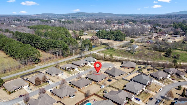 aerial view with a residential view