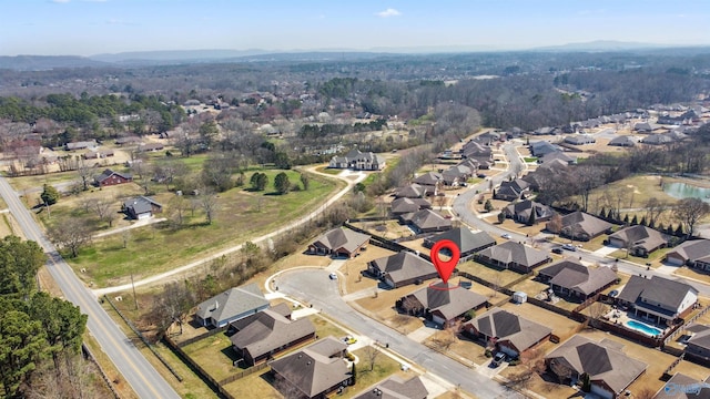 aerial view featuring a residential view