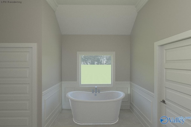 HUNTINGTONB Newby Chapel Rd, Athens, AL 35613 - bathroom with a freestanding bath, wainscoting, and a decorative wall