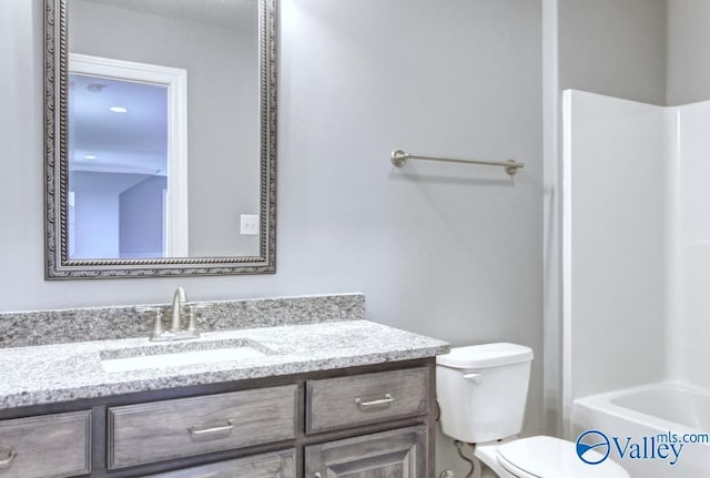 HUNTINGTONB Newby Chapel Rd, Athens, AL 35613 - full bathroom featuring vanity, toilet, and bathtub / shower combination